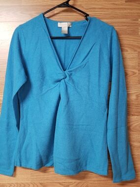 Blue Women's Twist-Front Sweater